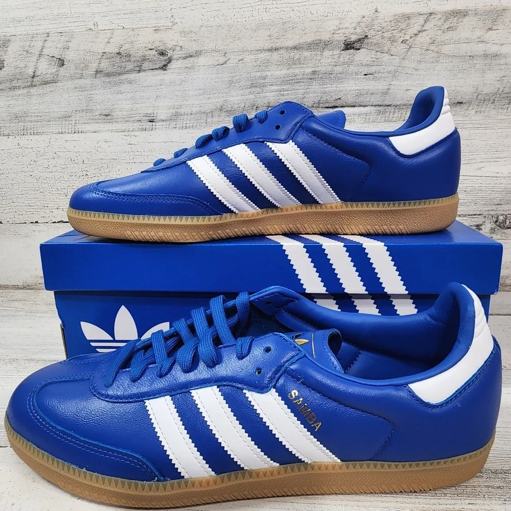 Adidas Samba OG Sneakers Mens 11 Blue White Gum Sole‎ 